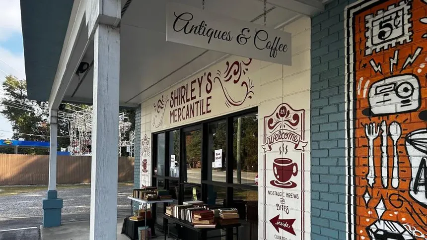 Shirley's Mercantile storefront on Maybank Highway, James Island